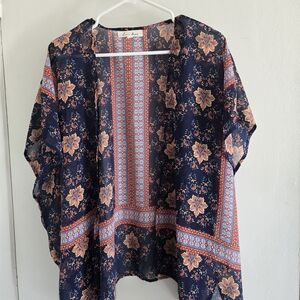 Love Tree Colorful Geometric Kimono